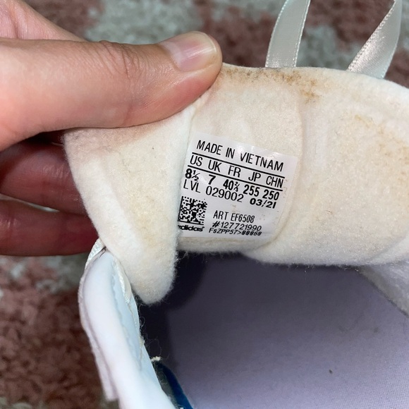 Adidas Gazelle light purple/white trainers sneakers with ribbon laces 8.5 - Picture 7 of 7